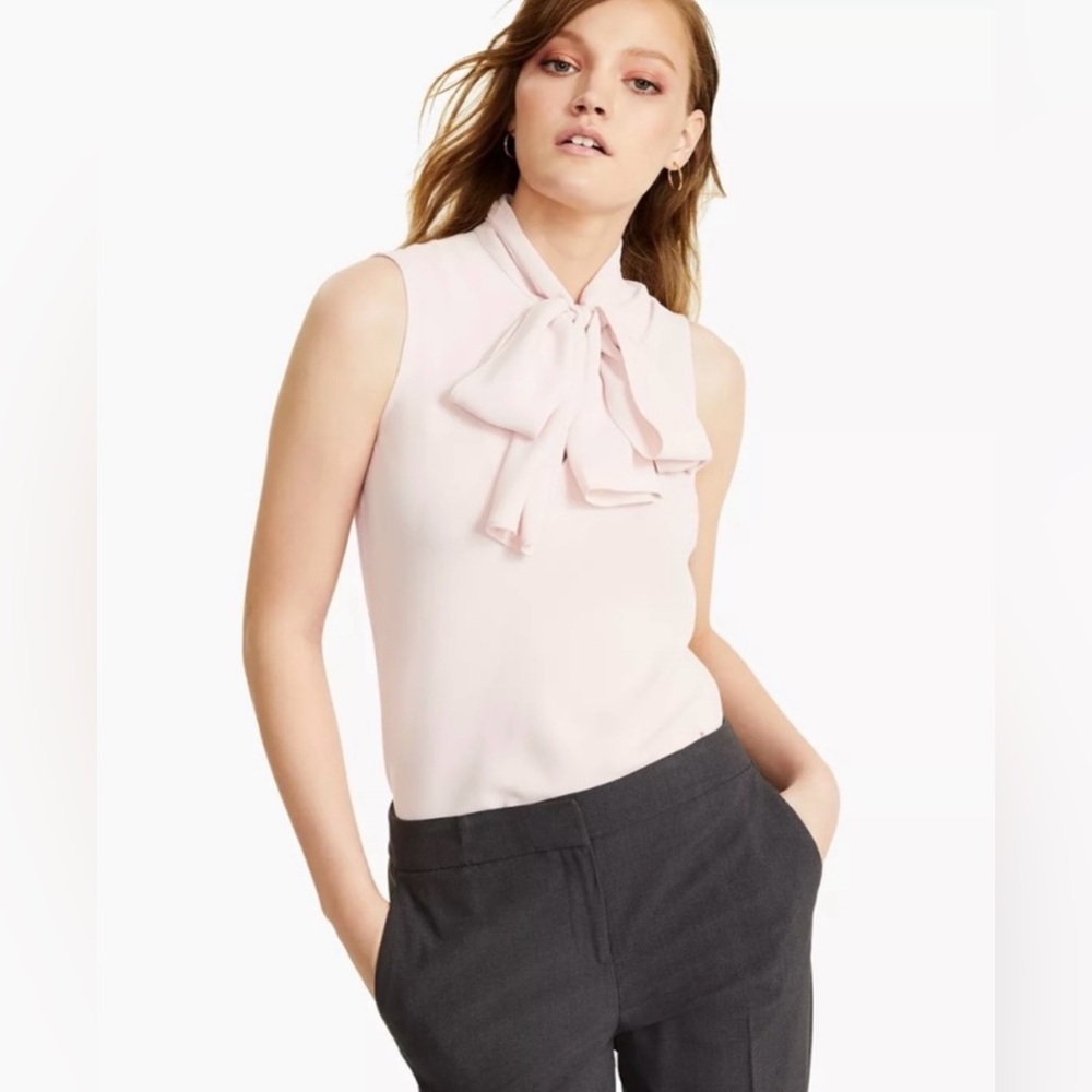 Bar III Light Pink Bow Blouse